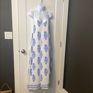 White and Blue Patterned Jumper